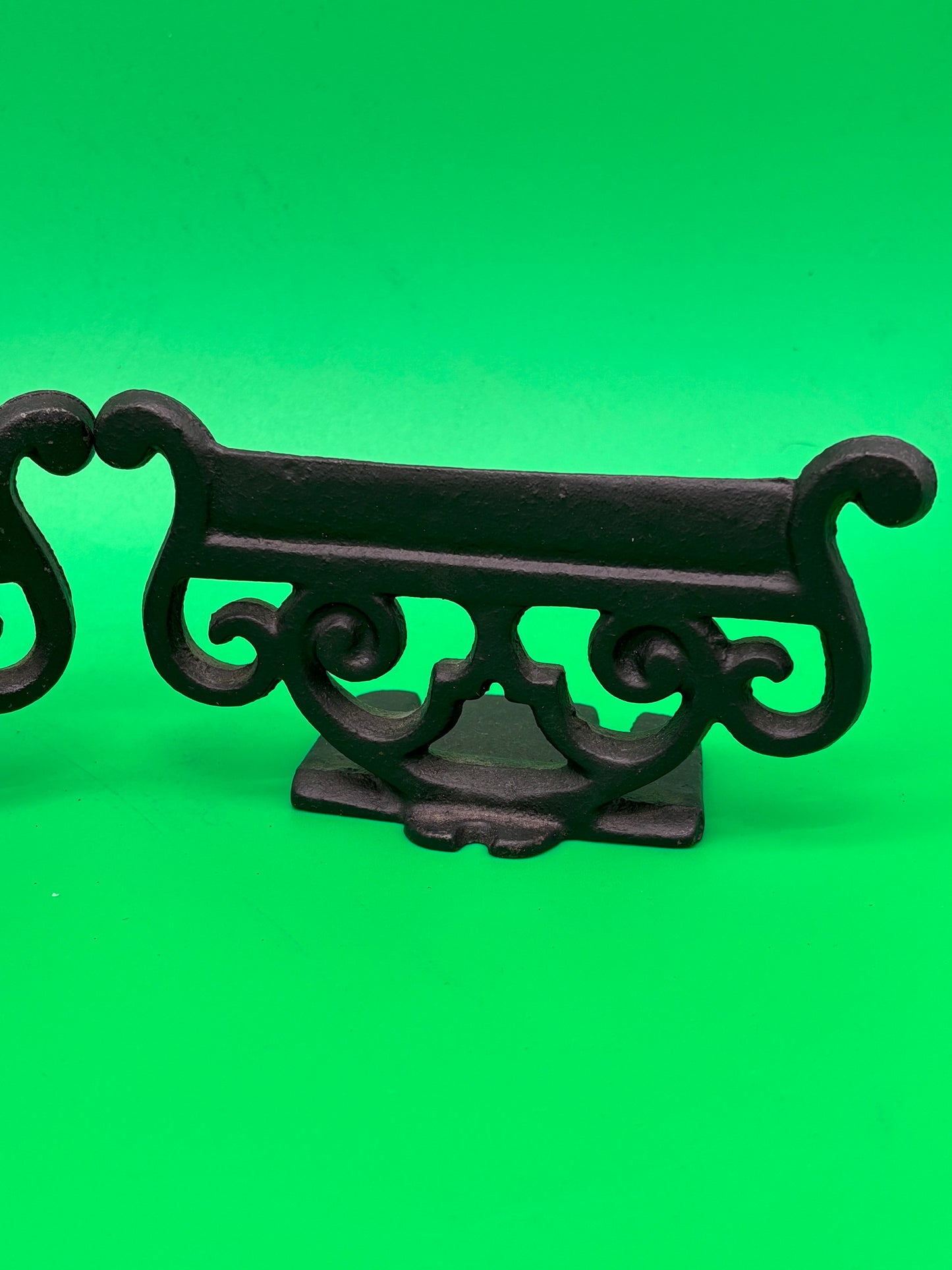 Cast Iron Boot Scrape Ornate Unique Design Stunning Old Piece Nail Down Cross