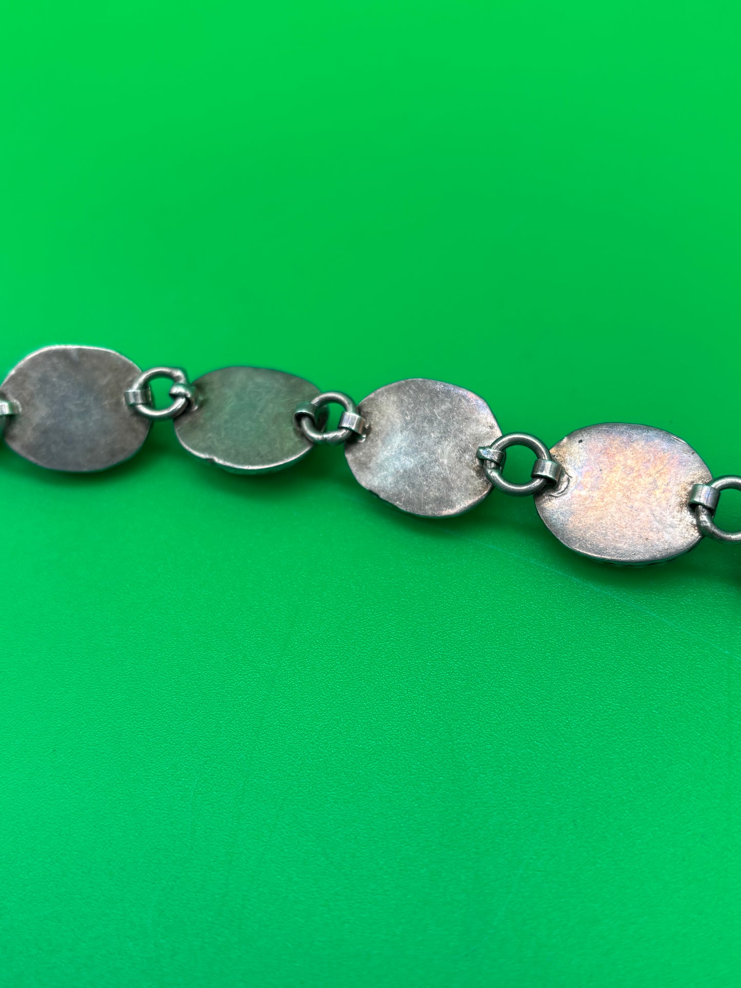 Vintage Taxco Mexico Sterling Silver Multi Stone Bracelet 925 TA-95 58g