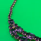 Vintage Purple Amethyst Rhinestone Crystal Costume Jewelry Necklace Art Deco Style 17.5”
