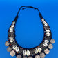 Vintage HUGE Tribal Bib Necklace Cowrie Shells Beads Myanmar Coins Boho Statement