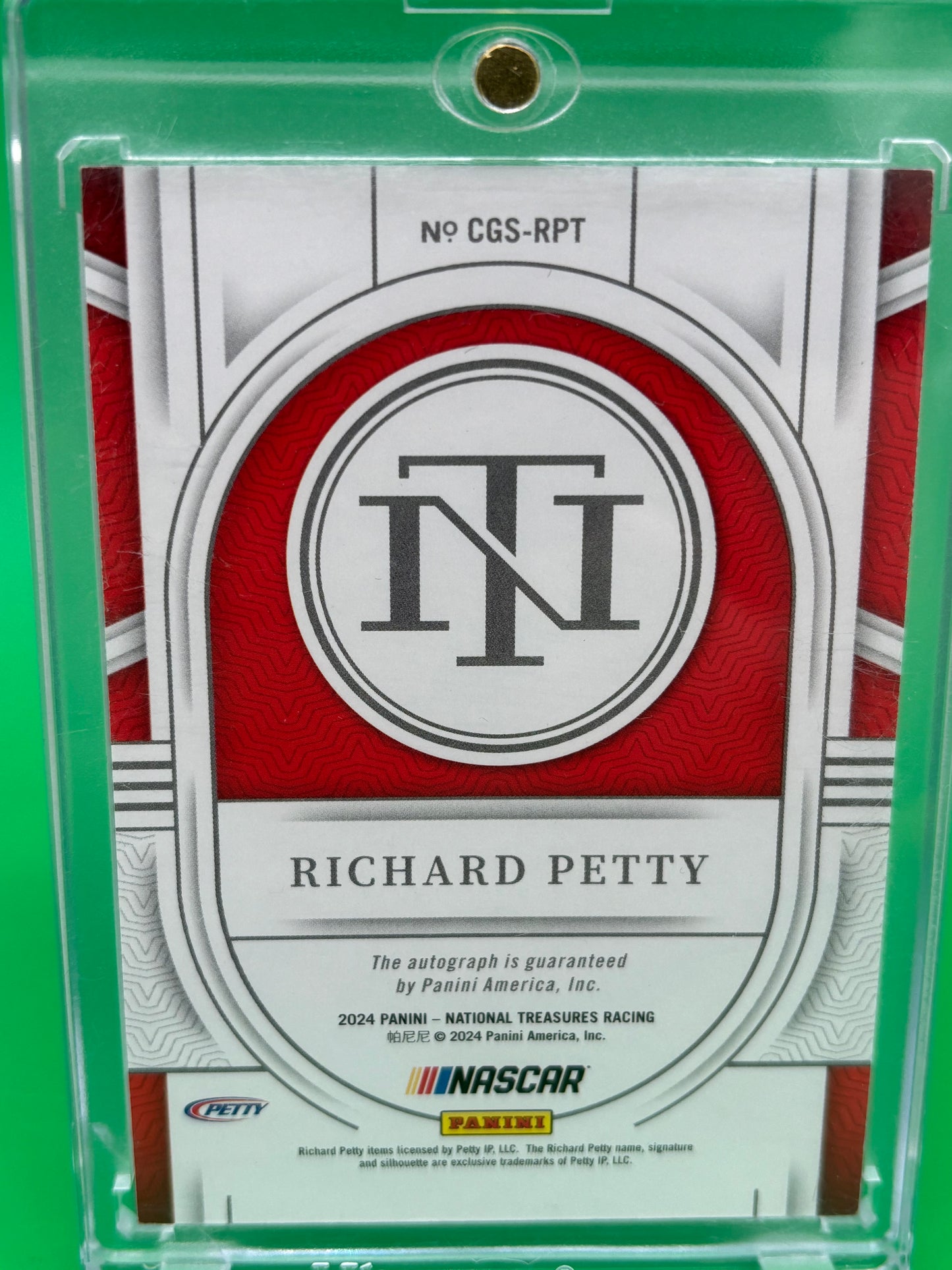 2024 National Treasures Richard Petty Championship Glory On-Card Auto 24/25 CGS-RPT