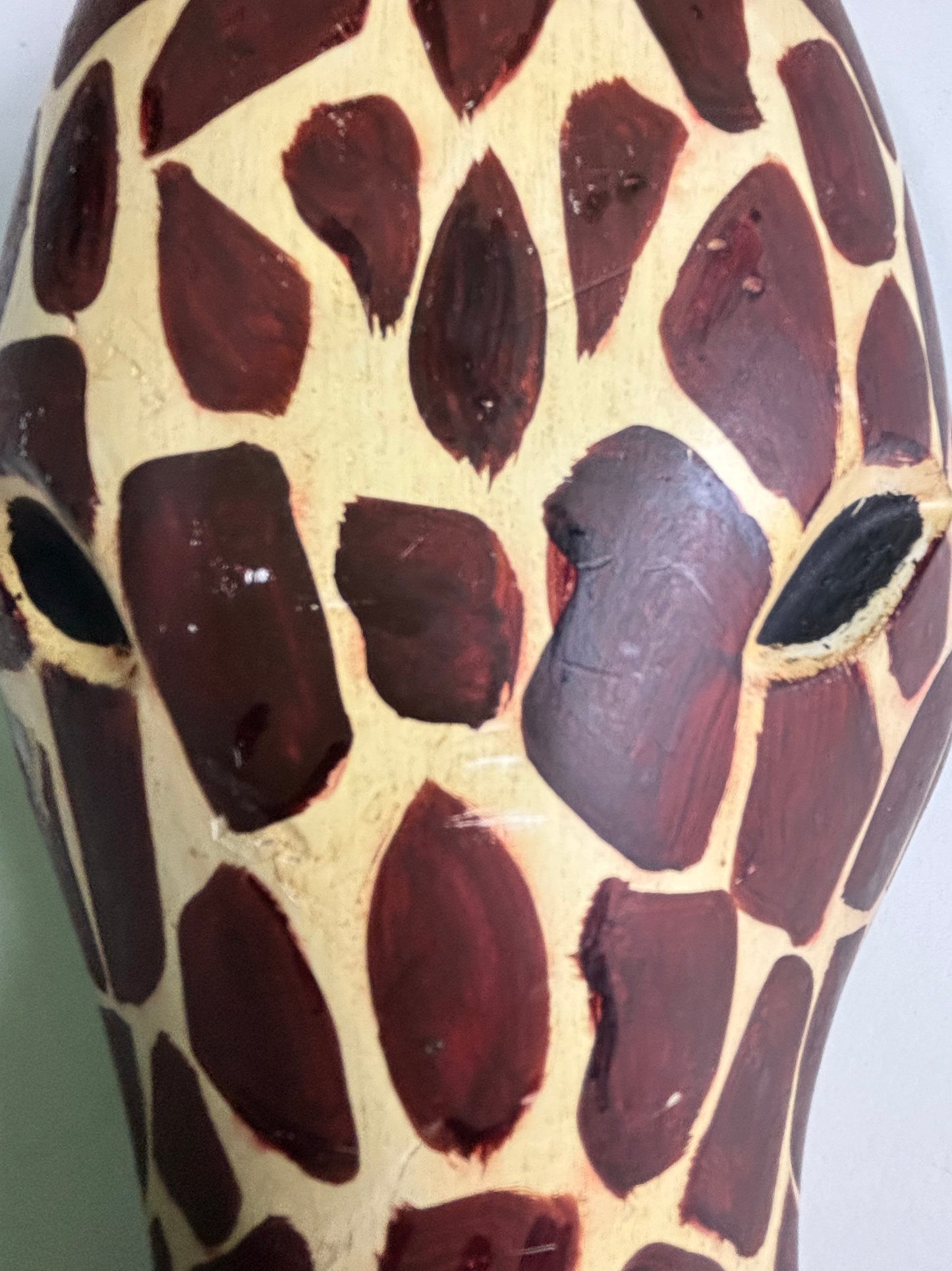 Wooden Giraffe Head Wall Hanging