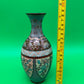 Antique Meiji Japanese Goldstone Cloisonne Enamel Pastel Floral Vase 7 1/4”