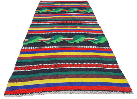 Rare Hand Knotted Vintage Russian Julkrus Kilim Kilm Wool Area Rug 5 x 3 Ft