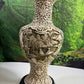 A Fabulous Chinese Cinnabar Intricate Asian Relief 15 Inch Vase W/Wood Stand/Base