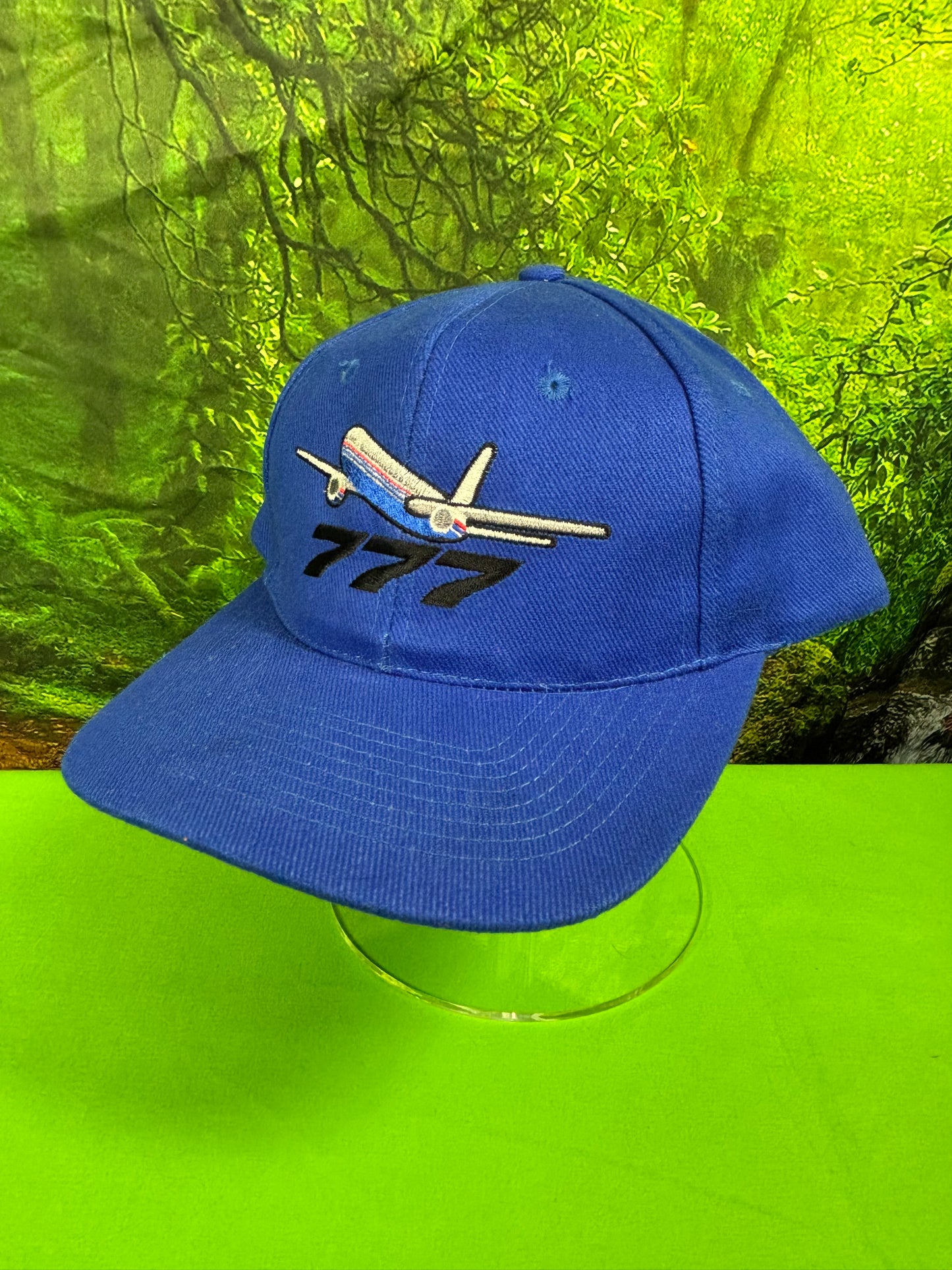 Vintage 90s Boeing 777 Embroidered Adjustable Blue Hat
