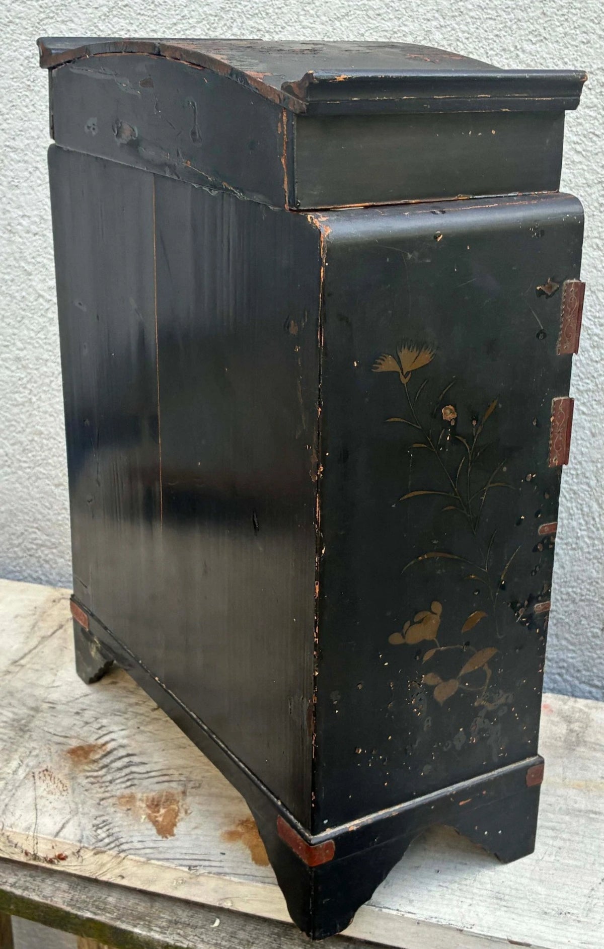 Antique Japanese Meiji Kodansu Lacquer Cabinet Birds Flowers 10 Drawer 16”