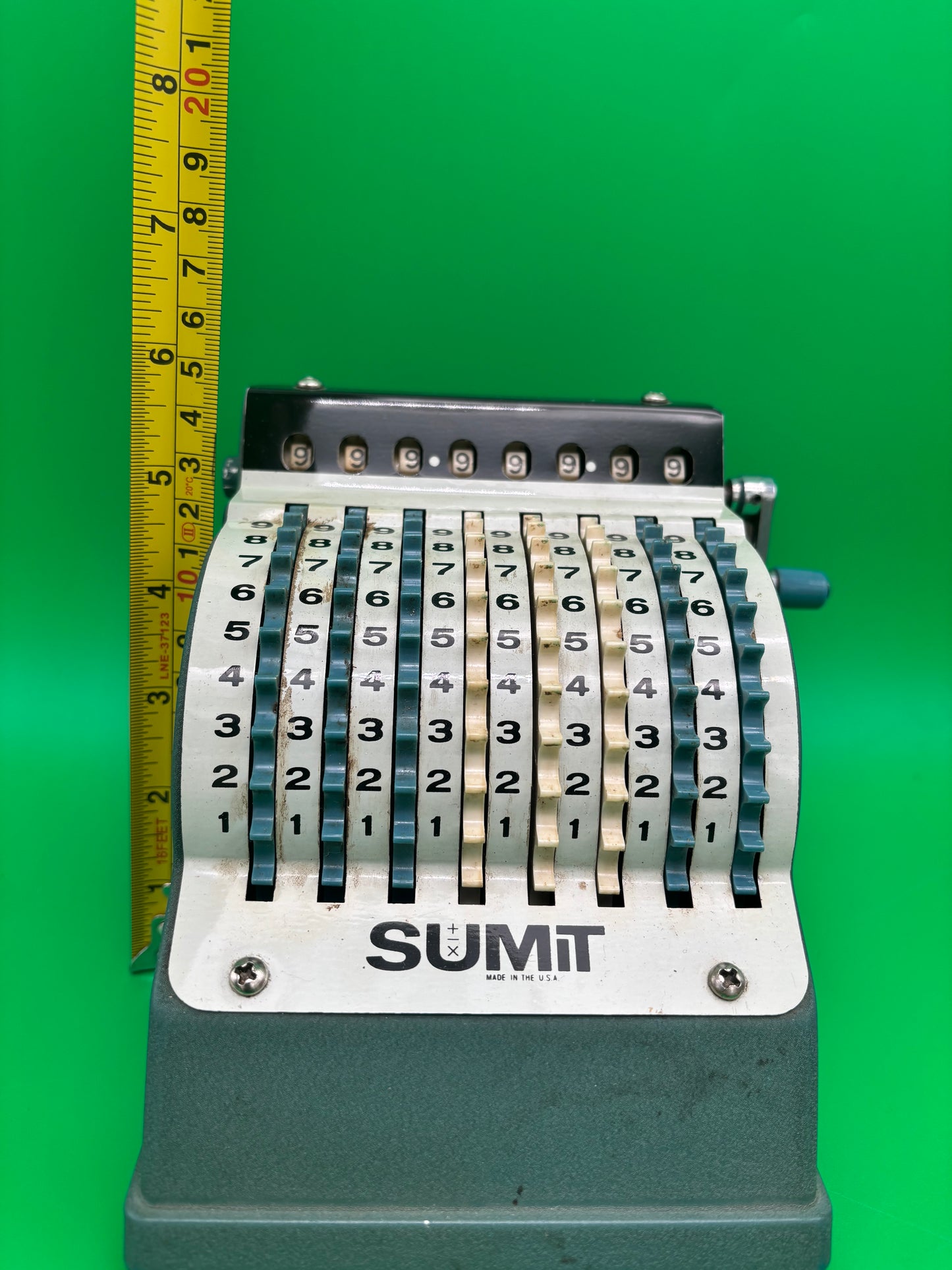 Vintage SUMIT Manual Adding Machine Calculator w/ Original Box Directions Pearl NY