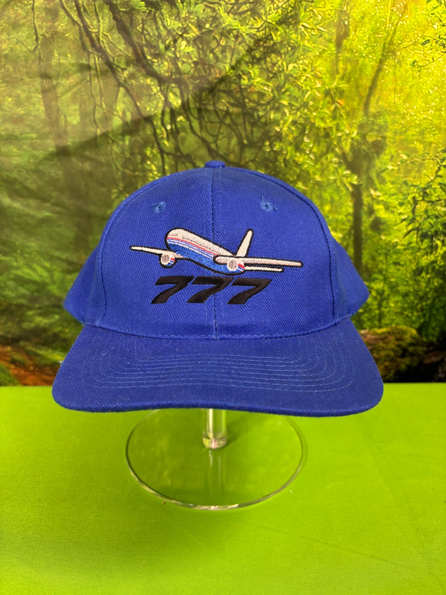 Vintage 90s Boeing 777 Embroidered Adjustable Blue Hat