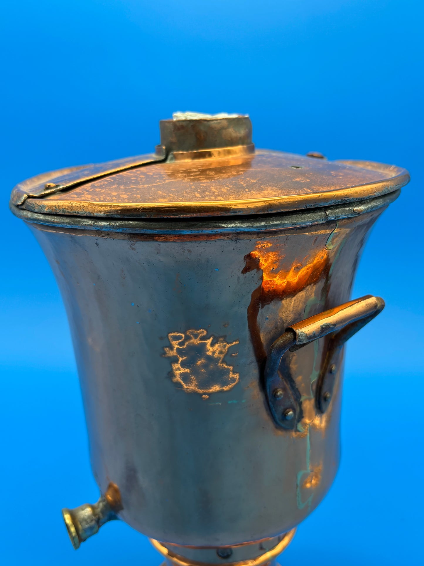 Rare Antique Heavy Solid Copper Tea Samovar - Turkish - Tea Boiler w/Chimney