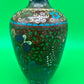 Antique Meiji Japanese Goldstone Cloisonne Butterfly Floral Vase 7 1/4”