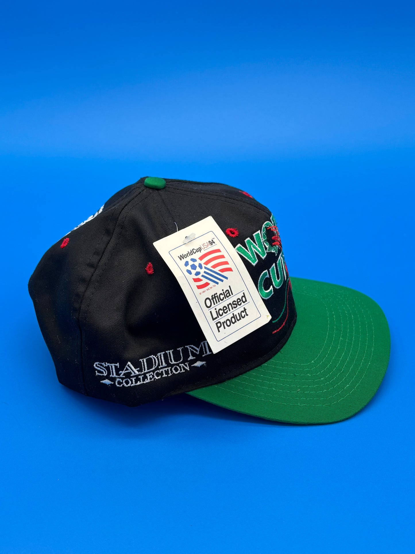 World Cup USA 1994 Football Soccer Cap Hat Vintage NWT Logo Athletic Men Black