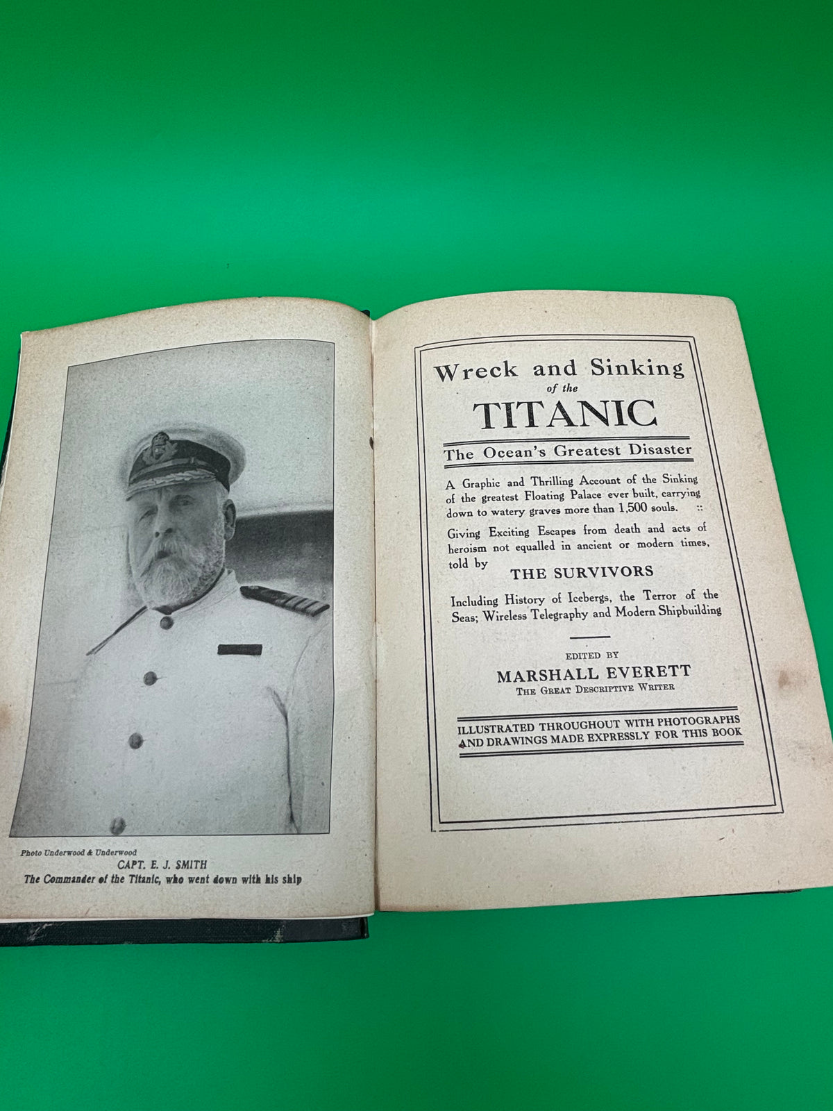 1912 Wreck and Sinking of the Titanic Marshall Everett Antique HC Illustrated