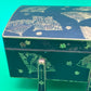 Antique Japanese Fujii Damascene Footed Cigarette Box Mt Fuji Mark Gold Inlay c1930