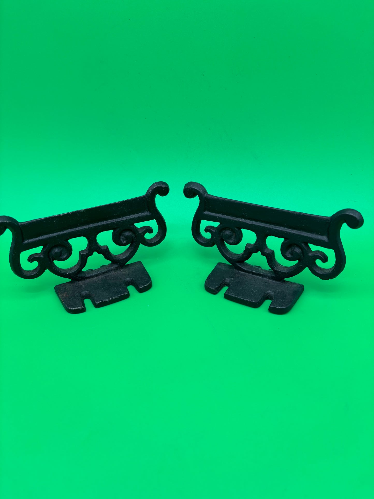 Cast Iron Boot Scrape Ornate Unique Design Stunning Old Piece Nail Down Cross