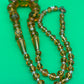 Vintage Amber Topaz Faceted Glass Bead Necklace Graduated Estate Jewelry 16”