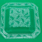 Vintage Clear Pressed Glass Ashtray Bird Berry Motif Square Trinket Dish 3.25”
