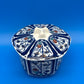 Vintage Japanese Arita Shoho Ko Imari Porcelain Lidded Bowl Blue Gold Floral