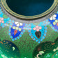 Antique Japanese Cloisonne Enamel Lidded Ginger Jar Floral Tripod Feet 6.5”