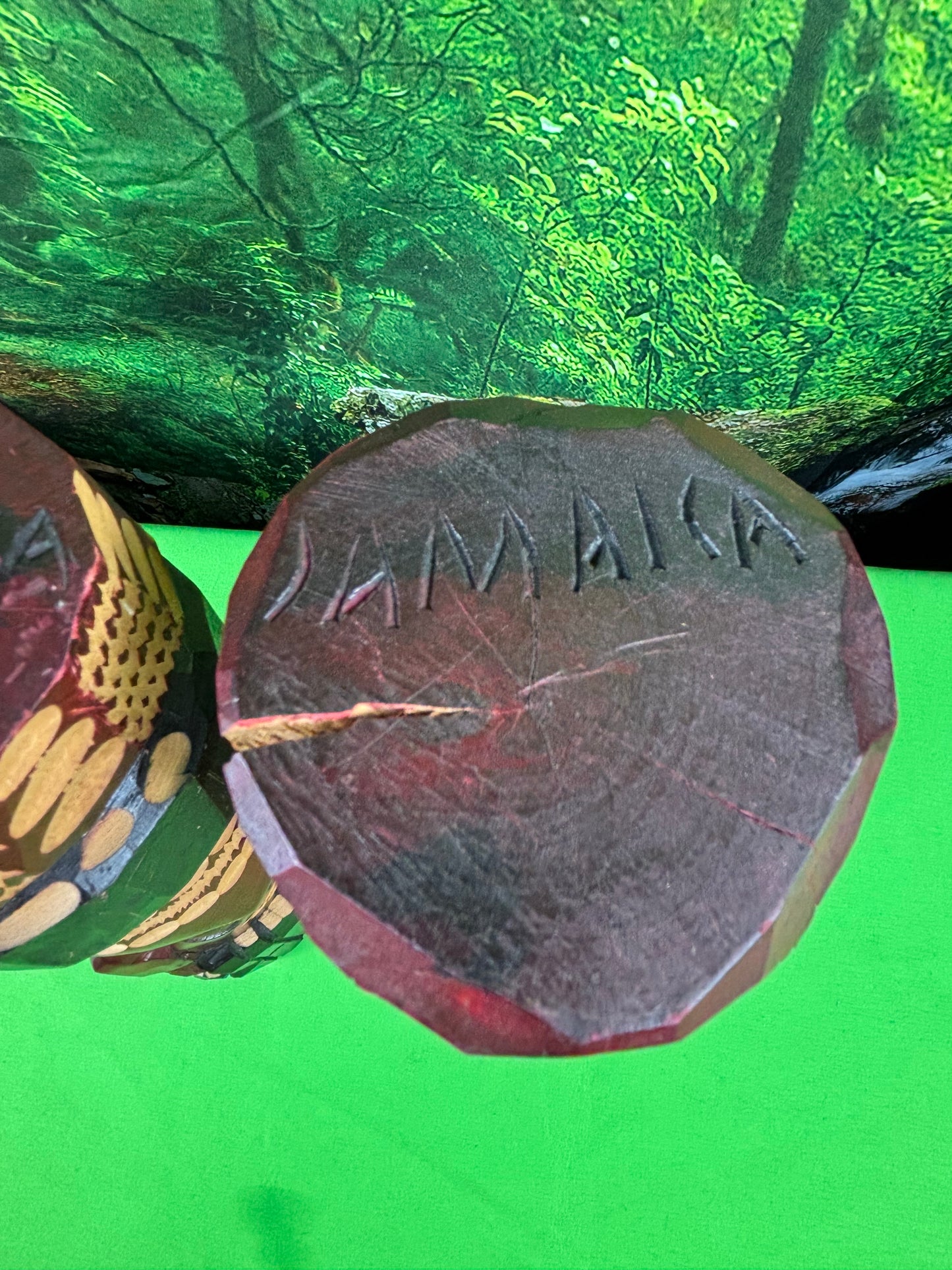 Genuine Hand Carved Jamaican Wooden Tiki Totem Head Figurines Tiki Décor Pair