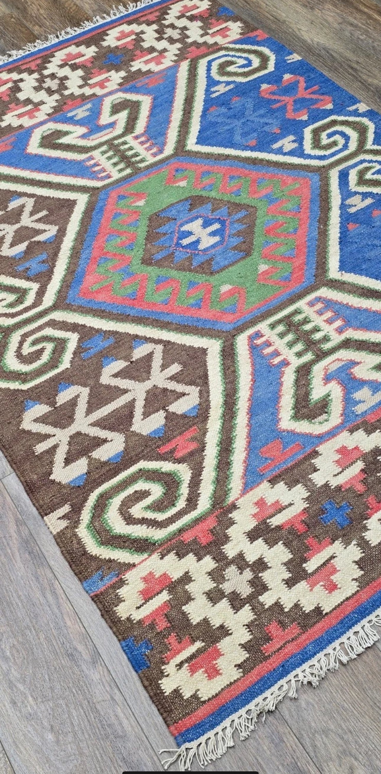 Turkish Bohemian Rug , Geometric Design Turkish Rug,Hand Made 4’x6’