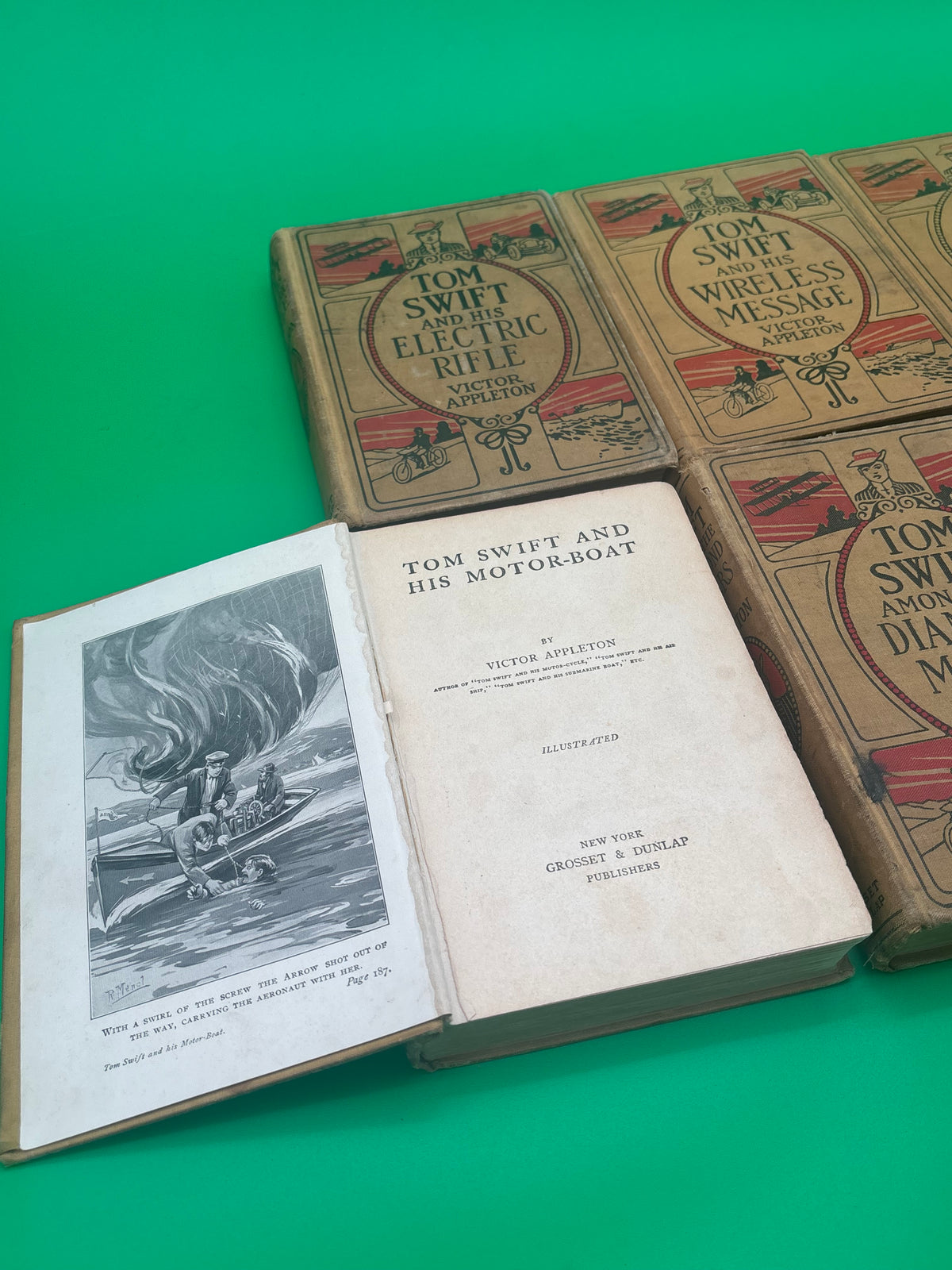 Antique Tom Swift Victor Appleton Books Lot 6 Grosset Dunlap Pictorial Hardcovers
