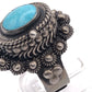 Vintage Taxco Sterling Silver Turquoise Poison Ring Adjustable 10.5g Size 6.5