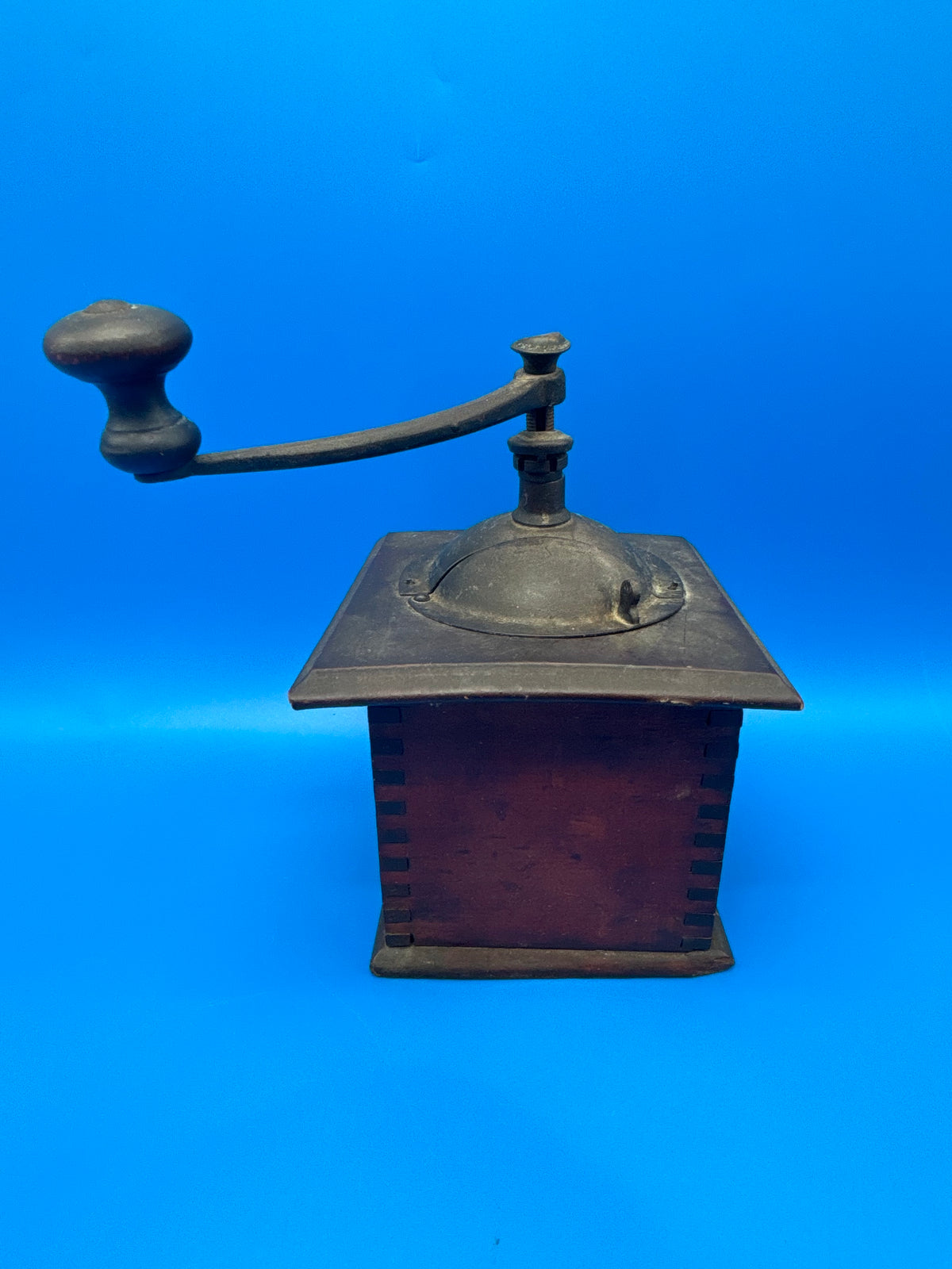 Antique K&M Kissing Möllmann German Coffee Grinder Mill Wood Hand Crank c1900