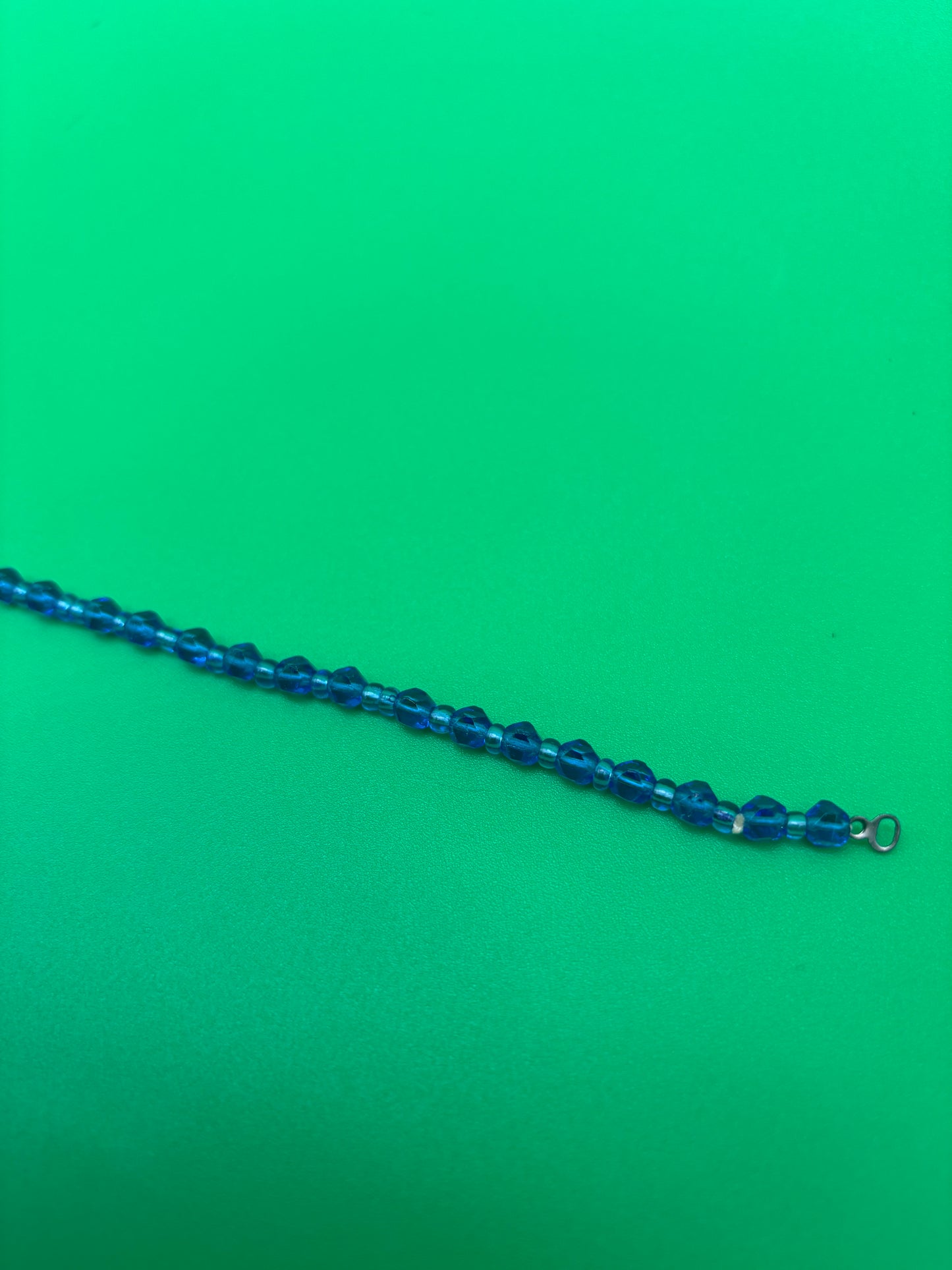 Vintage Faceted Blue Glass Necklace