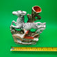 Antique Staffordshire Zebra Fox Spill Vase Victorian c1860 Pottery 8”
