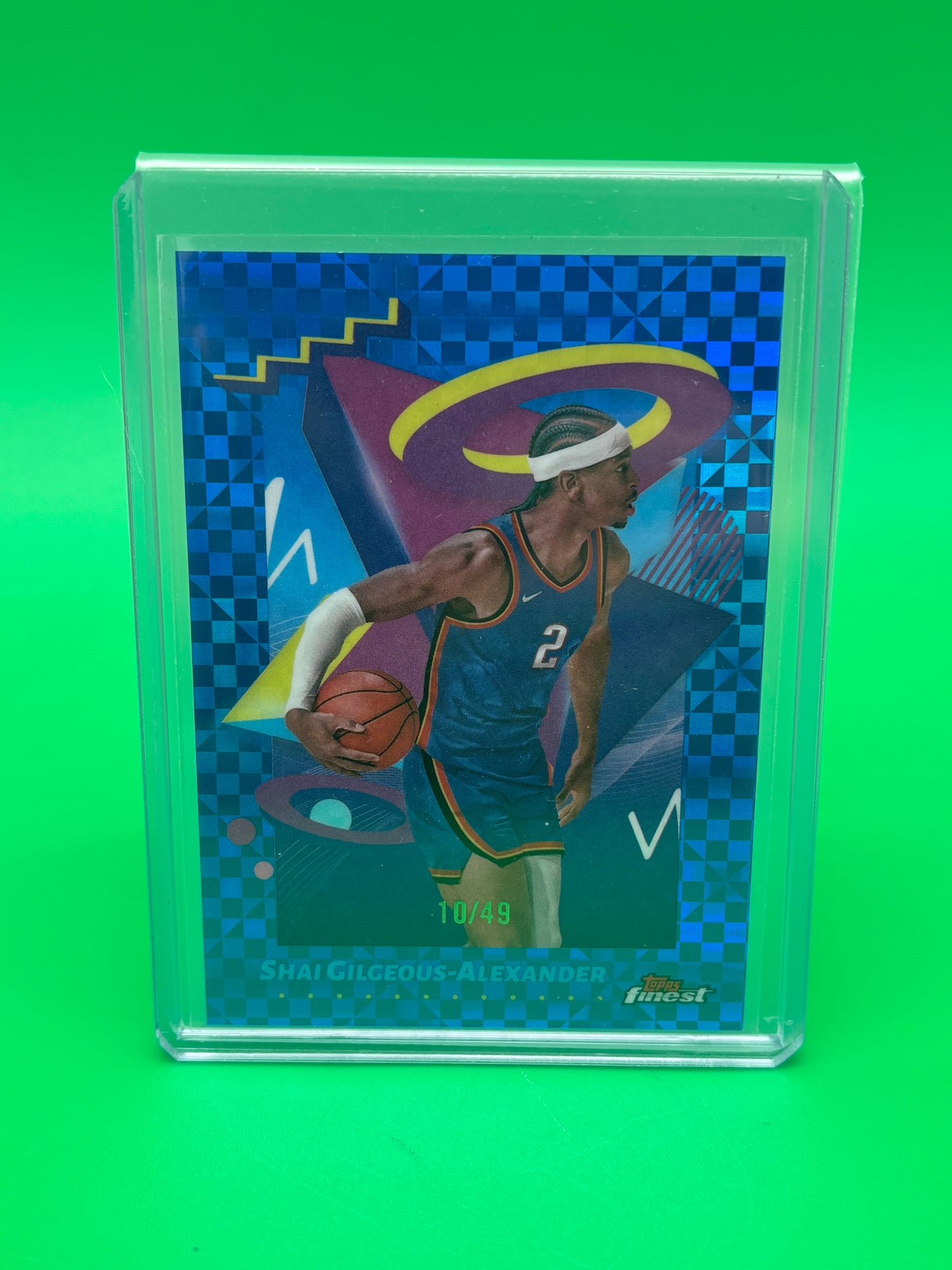 2025 Topps Finest Shai Gilgeous-Alexander Blue Checkerboard X-Fractor /49 #267 SGA Thunder