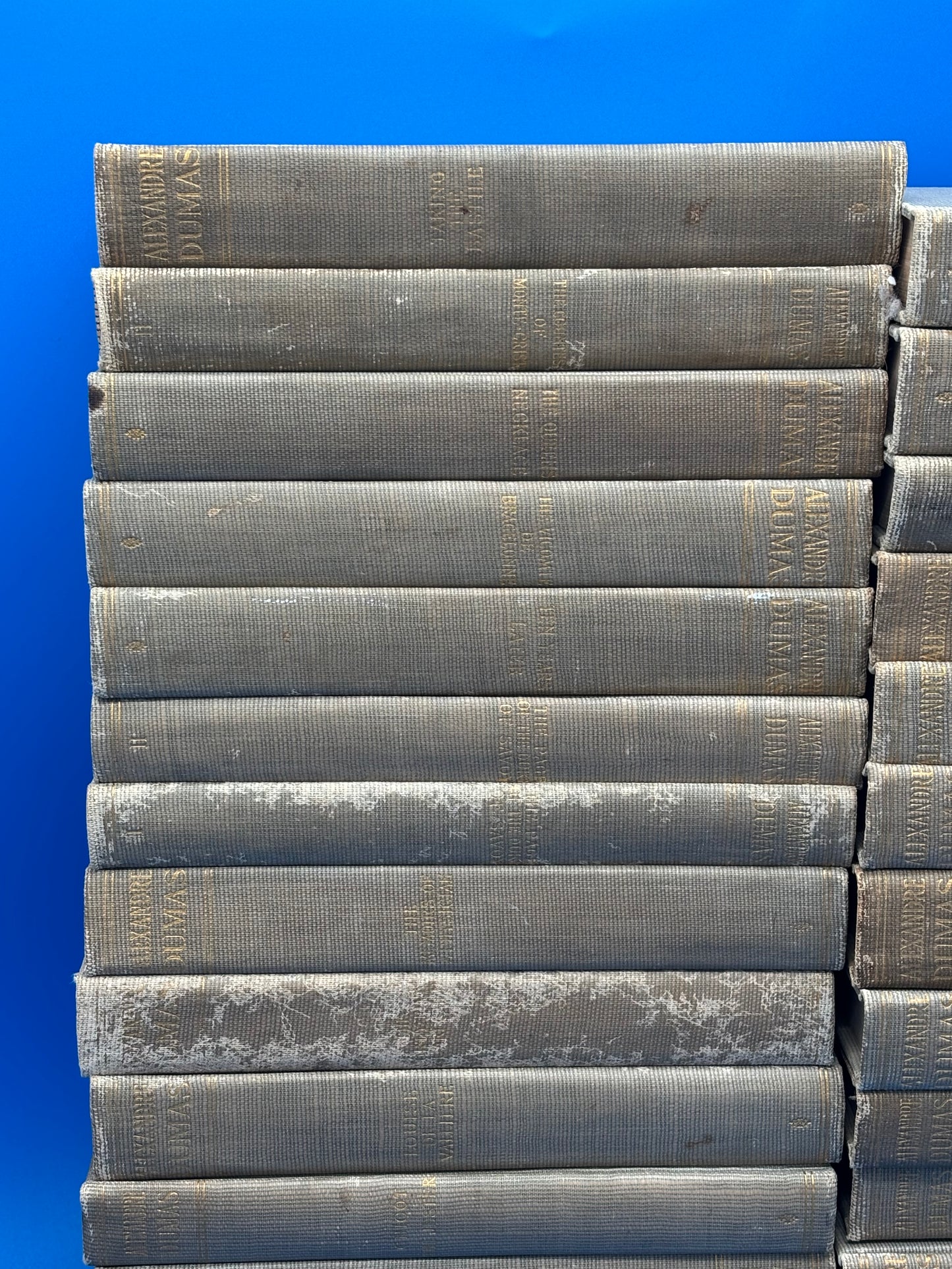 Complete 30 Vol. Works of Alexandre Dumas P.F. Collier Antique Book Set c.1902 Gray Cloth