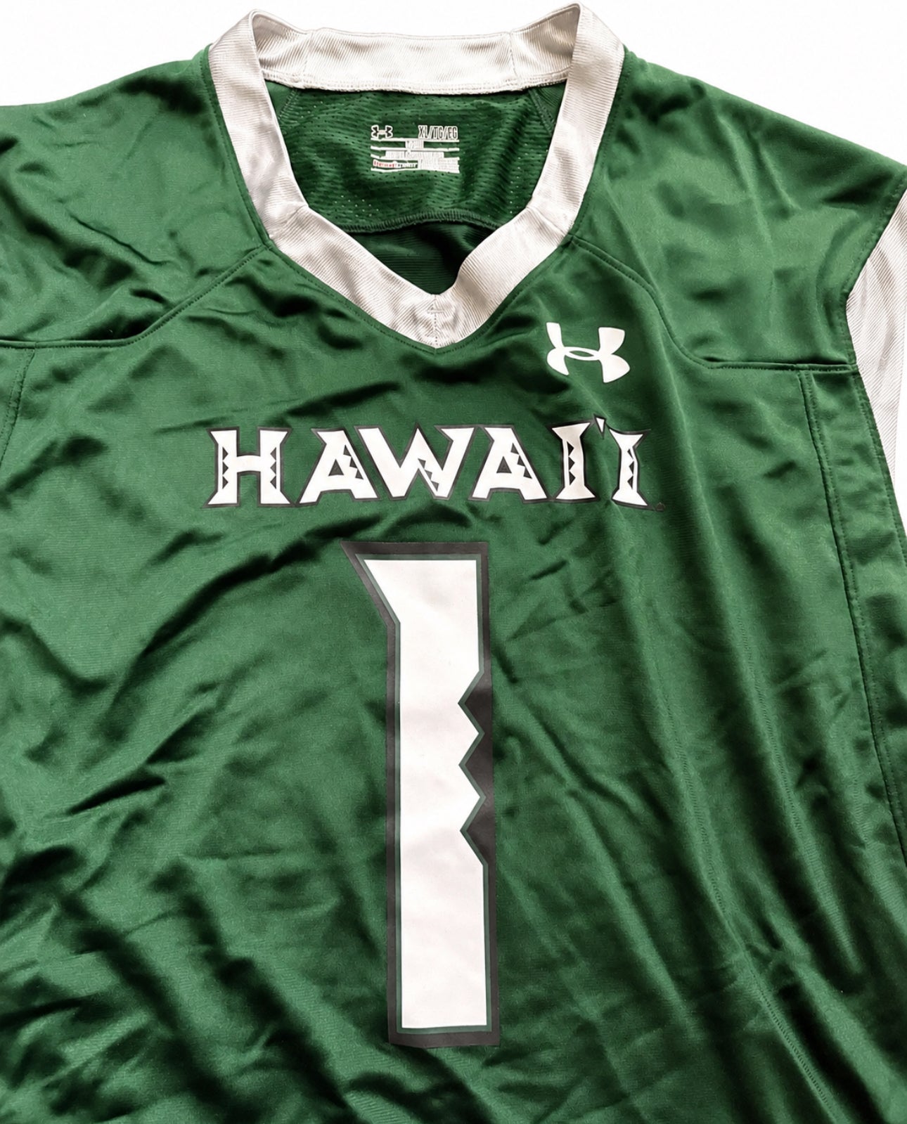 Under Armour Hawaii Rainbow Warriors #1 Football Jersey Green XL NCAA