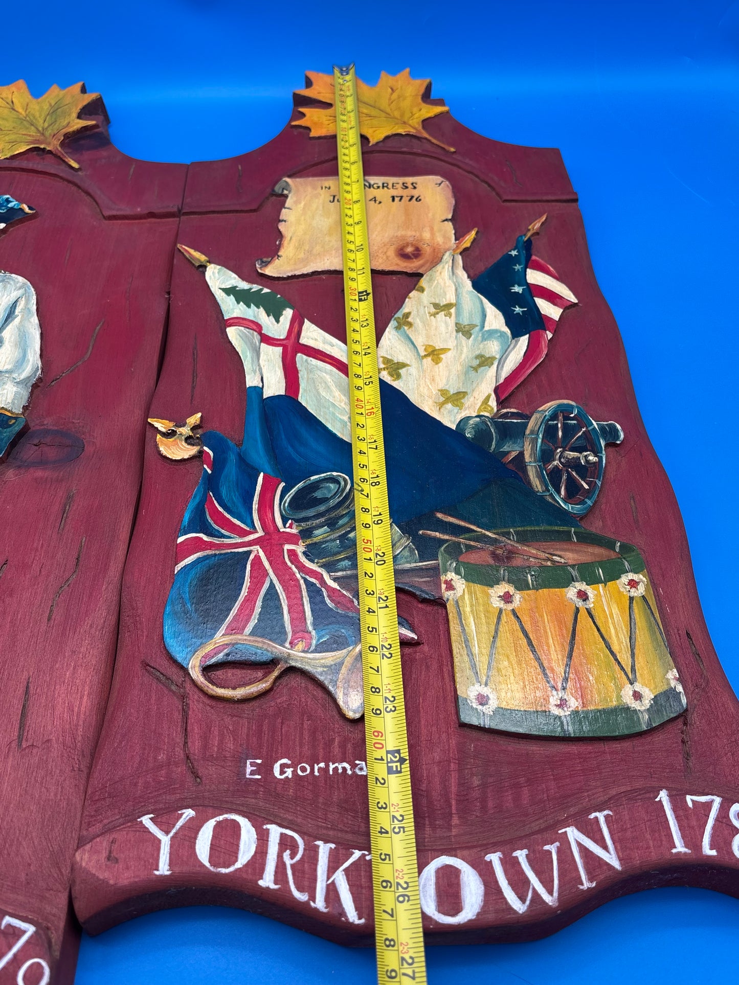 E Gorman Signed Revolutionary War Yorktown 1781 French Regiment Wood Plaques