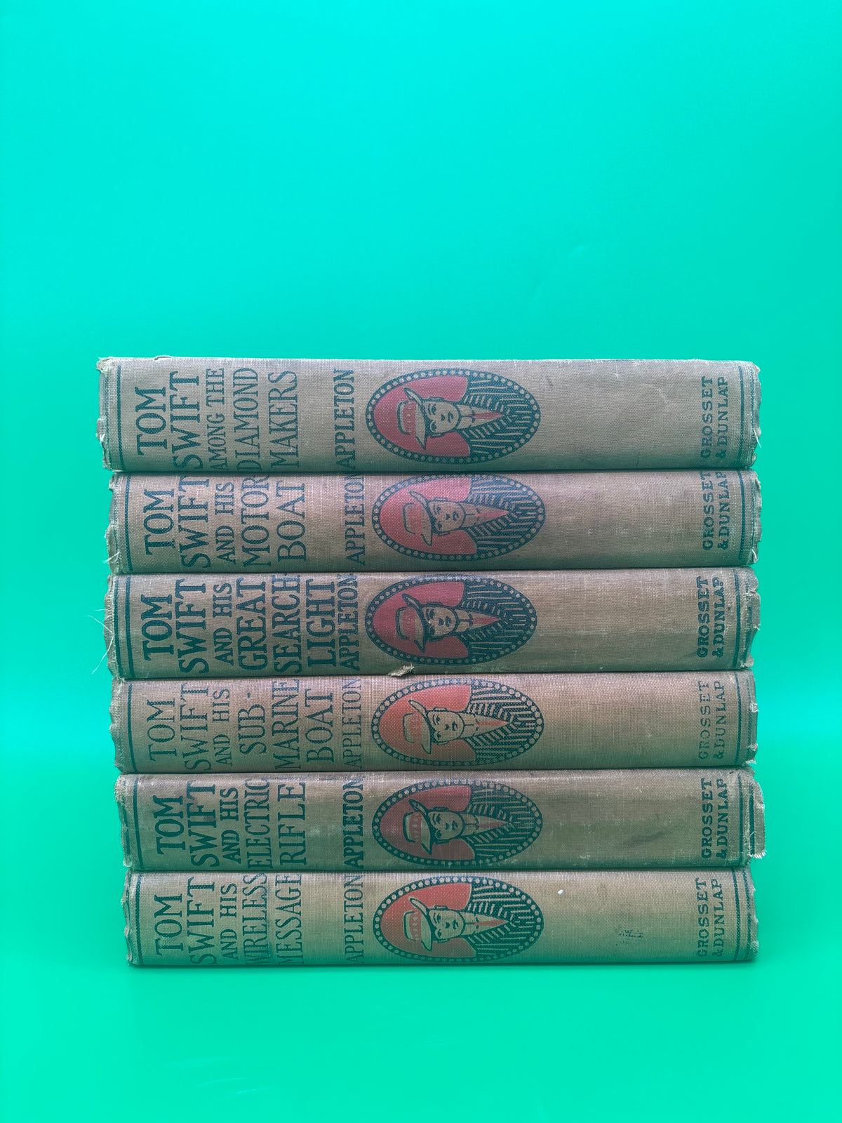 Antique Tom Swift Victor Appleton Books Lot 6 Grosset Dunlap Pictorial Hardcovers