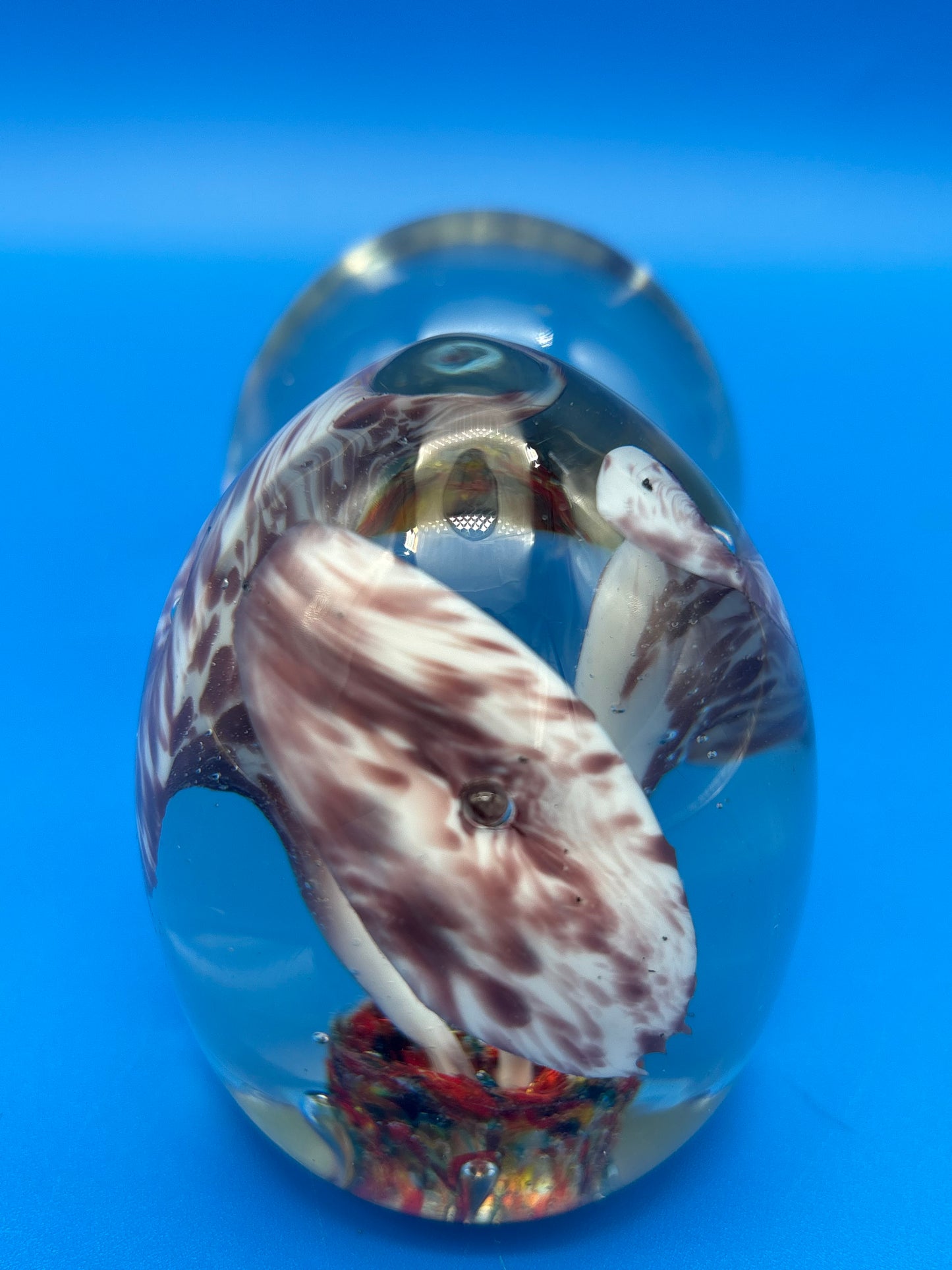 Vintage Murano Glass Paperweights Lot of 2 Millefiori Mushroom Made in Italy