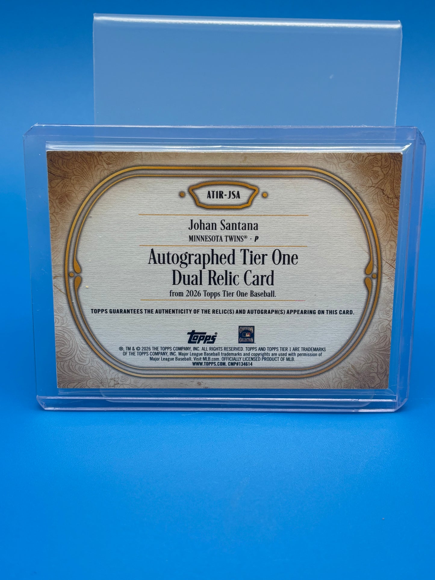 2026 Topps Tier One Johan Santana Auto Dual Relic /99 Twins AT1R-JSA