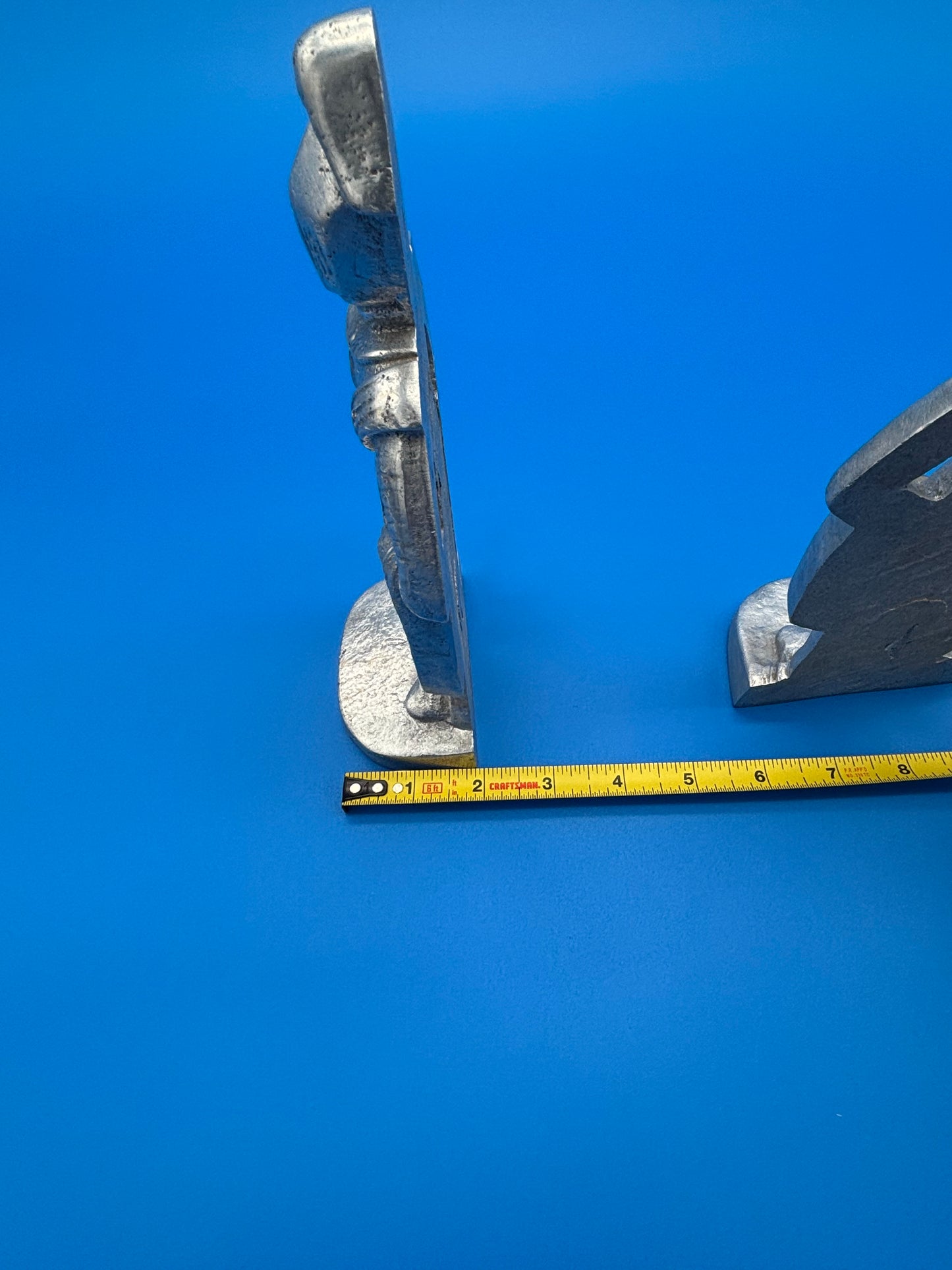 Aluminum Cast Knights Pair Vintage 9"H. Bookends