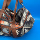 Southwest Aztec Print Weekender Duffel Bag Blue Multi Tribal Boho Oversized Tote