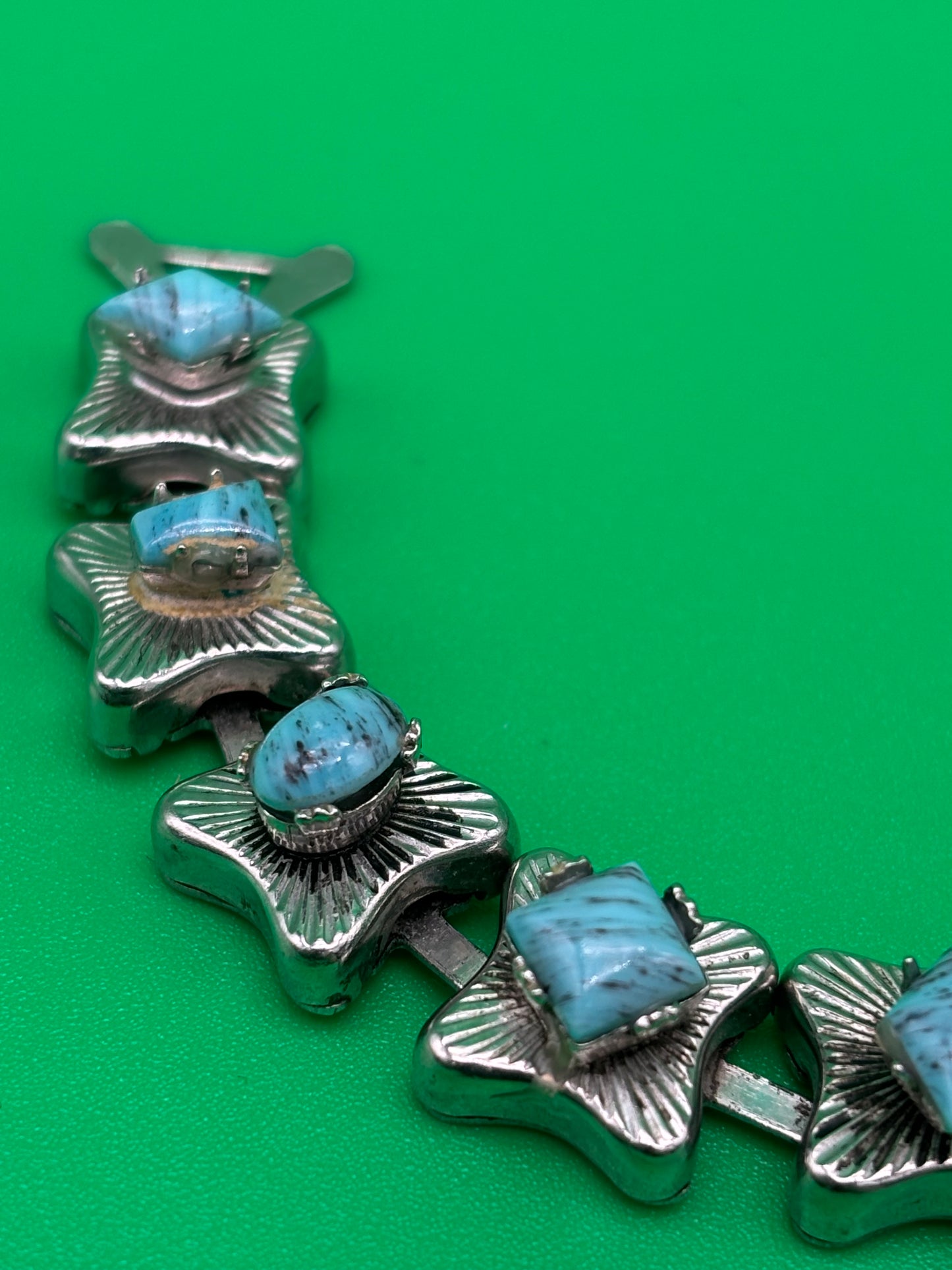 Vintage MCM High End Turquoise Tone 7" Bracelet