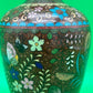 Antique Meiji Japanese Goldstone Cloisonne Butterfly Floral Vase 7 1/4”