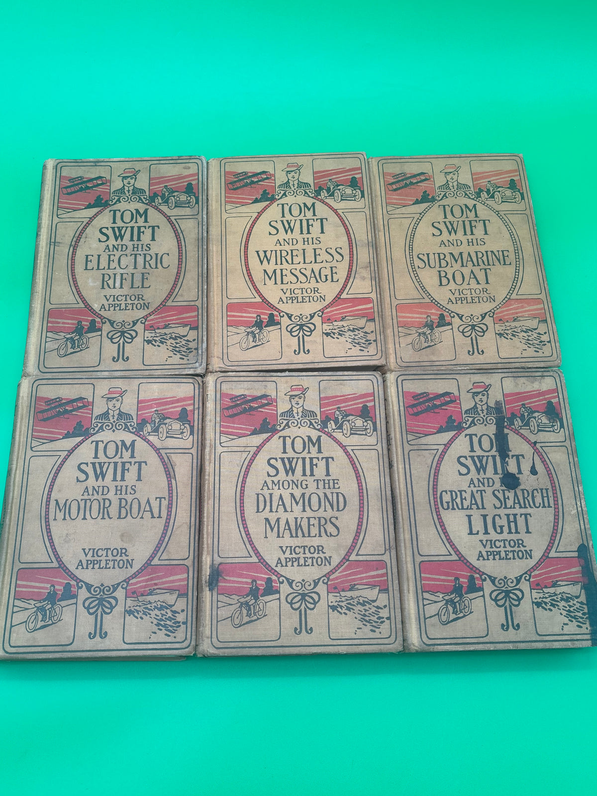 Antique Tom Swift Victor Appleton Books Lot 6 Grosset Dunlap Pictorial Hardcovers