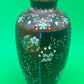 Antique Japanese Cloisonne Vase Meiji Floral Enamel Brown Ground 8” Unmarked