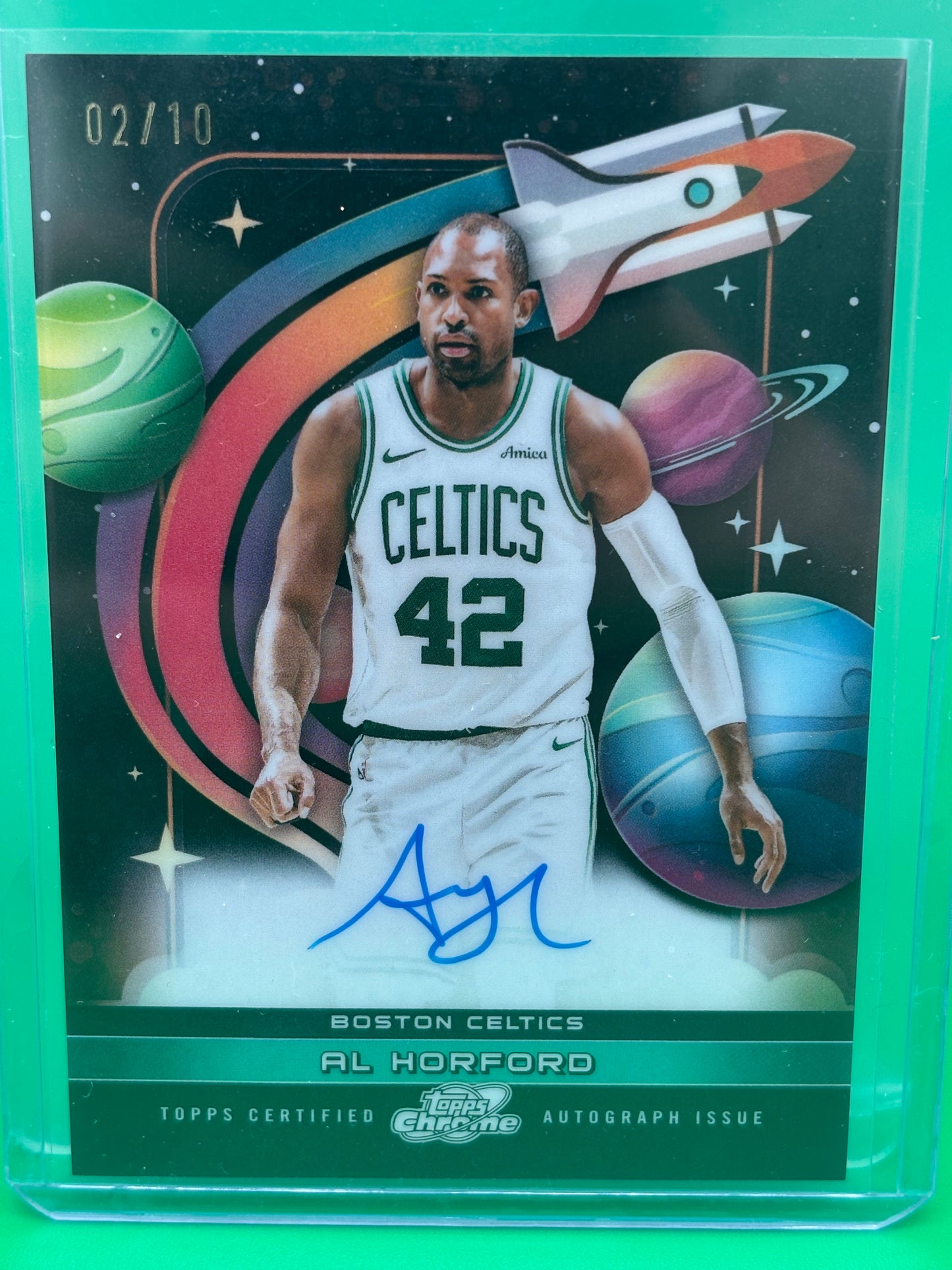 2026 Topps Cosmic Chrome Basketball Al Horford First Flight Signatures Autograph card, numbered 02/10