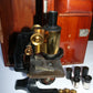 Vintage Brass Spencer Microscope ALOE Co. No. 75659 c.1922 w/ Extra Optics & Wood Case