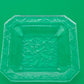 Vintage Clear Pressed Glass Ashtray Bird Berry Motif Square Trinket Dish 3.25”