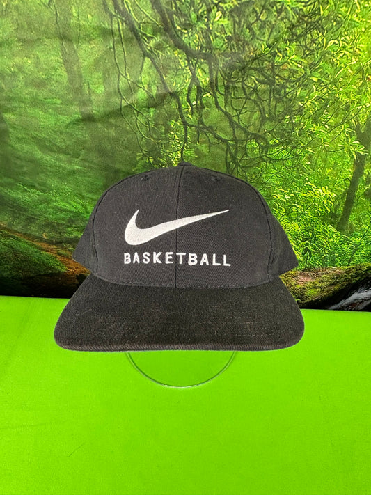 Vintage Nike Basketball SnapBack Hat Cap Rare 90s One Size Black OG NBA