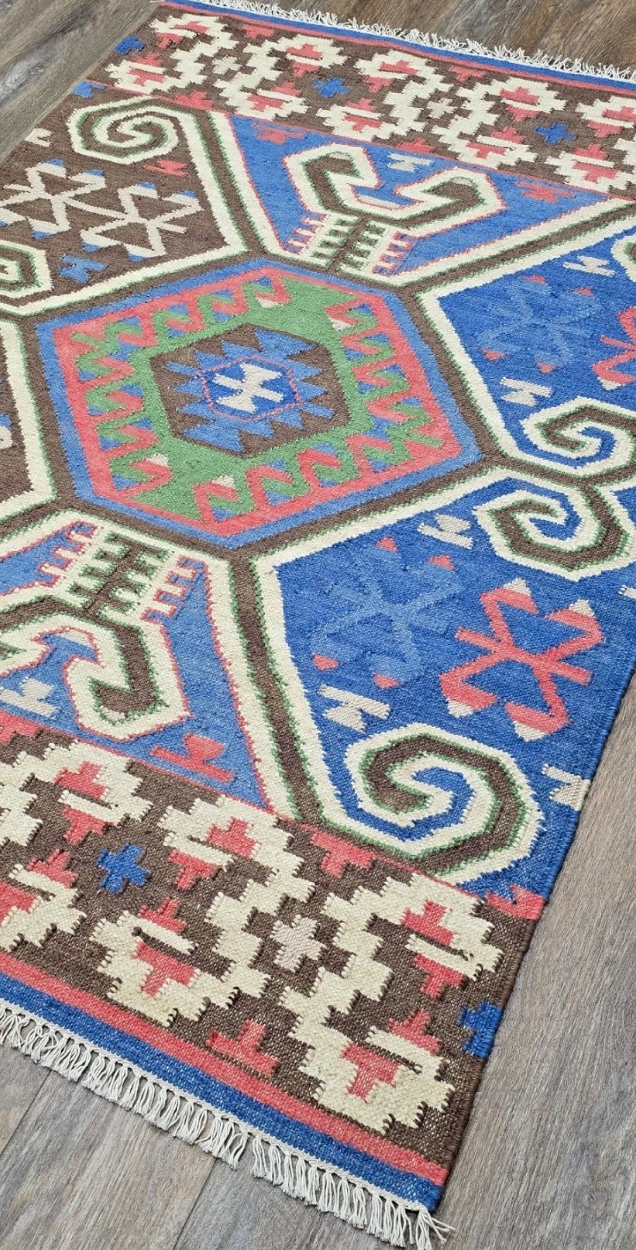 Turkish Bohemian Rug , Geometric Design Turkish Rug,Hand Made 4’x6’
