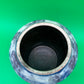 Antique Japanese Sumida Gawa Vase Signed Ban-ni Blue Drip Glaze Figural 5.25”
