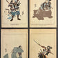 1917 Utagawa Kuniyoshi Japanese Woodblock Prints 47 Ronin Samurai Lot of 4